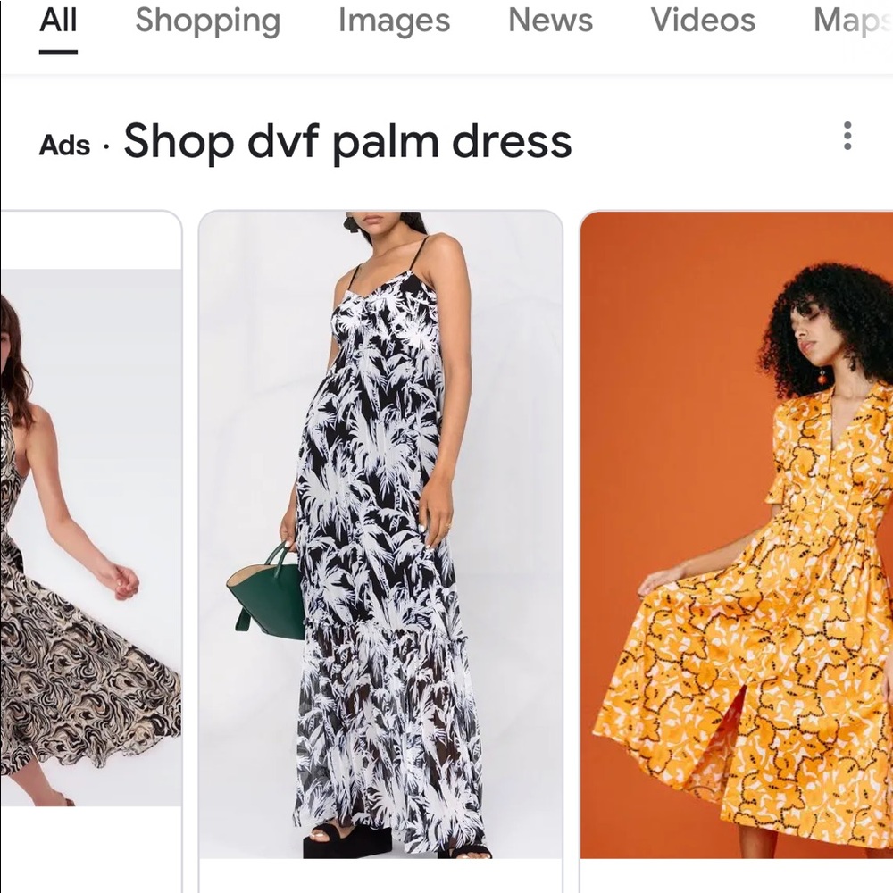 Diane Von Furstenberg DVF Palm Tree Maxi Dress